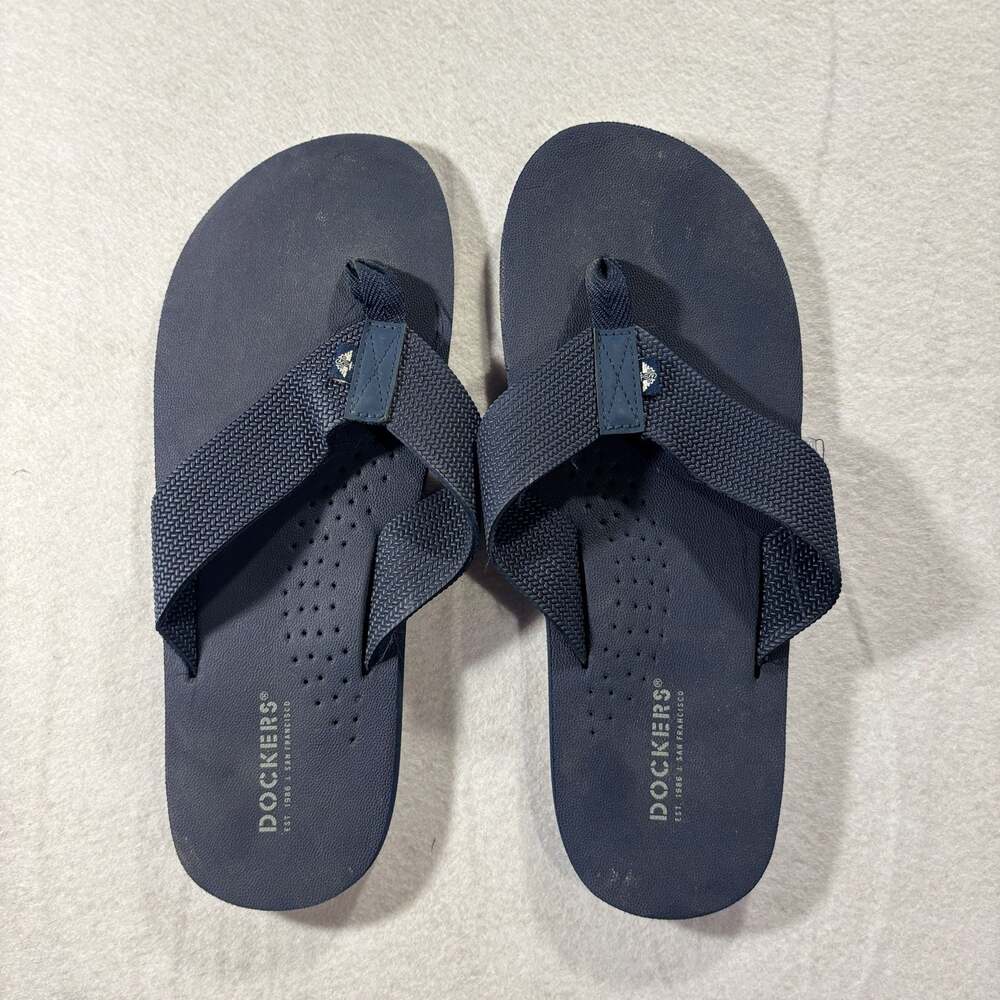 Dockers Men's Navy Blue Webbing Strap Flip Flop Sandals